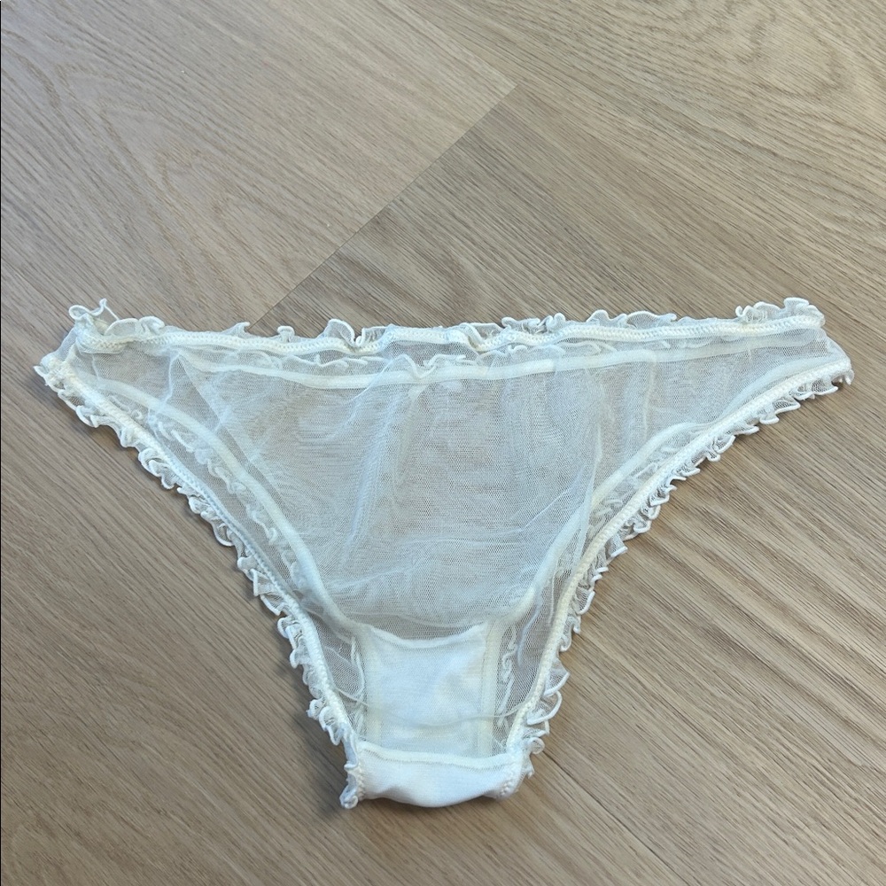 Sheer Ruffled Bikini Panty in Ivory - Picture 3 of 3